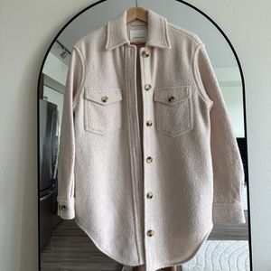 Aritzia Wilfred Free Ganna Shirt Jacket - Heather Bone XXS